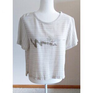 Kd Spring Shirt Medium Vintage 90s Designer Art to Wear Coastal Chic Lagenlook